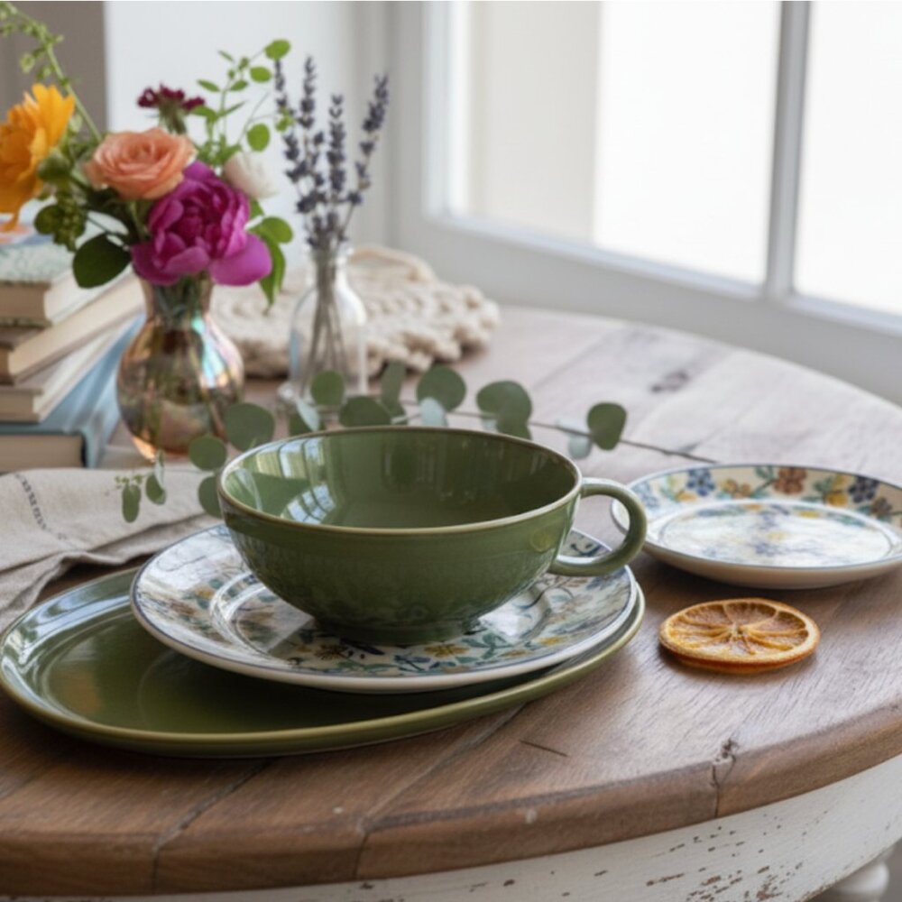 IKEA OF SWEDEN VINTAGE MID-CENTURY MODERN STYLE CUP & PLATE SET - 2 SETS